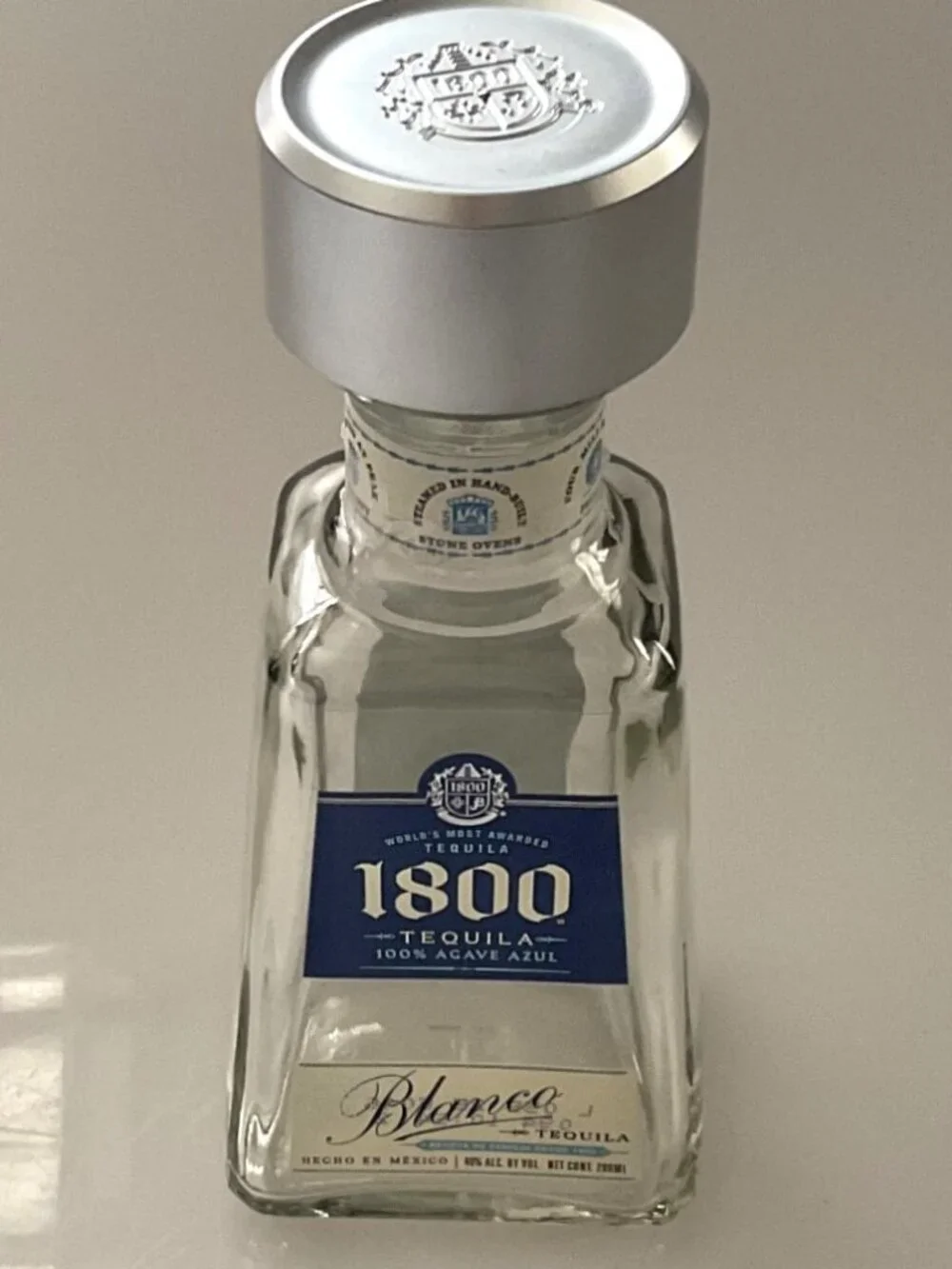 DIY 1800 TEQUILA CUTE BOTTLE EMPTY, GLASS, 200 ML